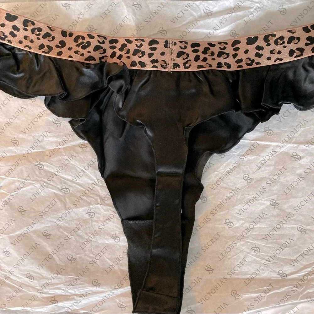 Victoria’s Secrets Silk Ruffle High-Leg Thong NWT